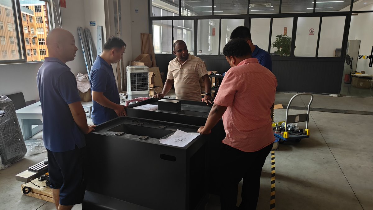 Our team is deep in hands-on technical discussions with our valued UAE partners—focused on installation processes and production optimization for our educational small CNC machines.