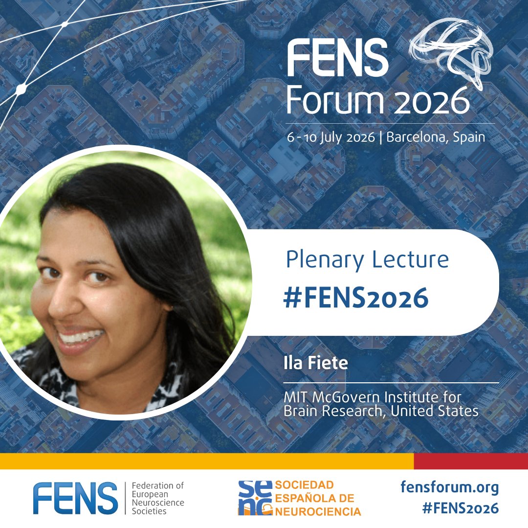FENSorg's tweet image. 🗣️ #ComputationalNeuroscience Plenary Lecture | Ila Fiete
While at #FENS2026, make sure to attend Prof. Ila Fiete's lecture on 7 July and discover how theoretical models are reshaping #neuroscience. 🧠
@mcgovernmit @FieteGroup
#FENS #FENSForum #BrainResearch