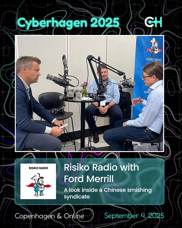 csis_cyber's tweet image. Get an inside look at smishing at scale: Ford Merrill on @RisikoRadio from #Cyberhagen2024  exposes how one Chinese group runs global phishing campaigns. 
🎧 eu1.hubs.ly/H0ms1Fh0

Ford returns next week at #Cyberhagen2025, register: eu1.hubs.ly/H0ms1MQ0