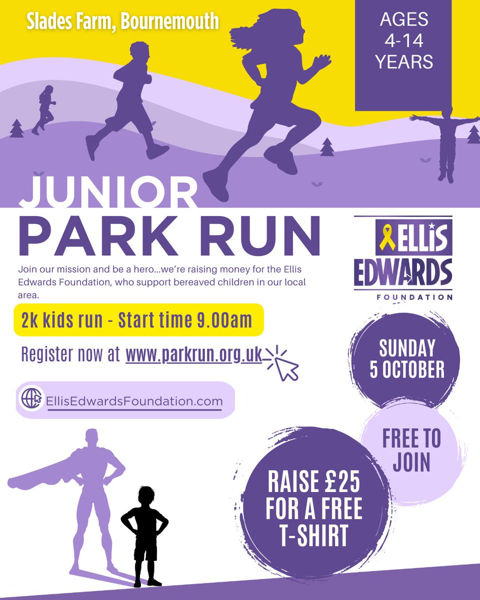 The Ellis Edwards Foundation Park Run will be taking place on Sunday 5 October 2025 at Slades Farm. We hope that our amazing GW community will help to support this event. The Ellis Edwards Foundation supports children who are bereaved from a loss to cancer in our local area. To