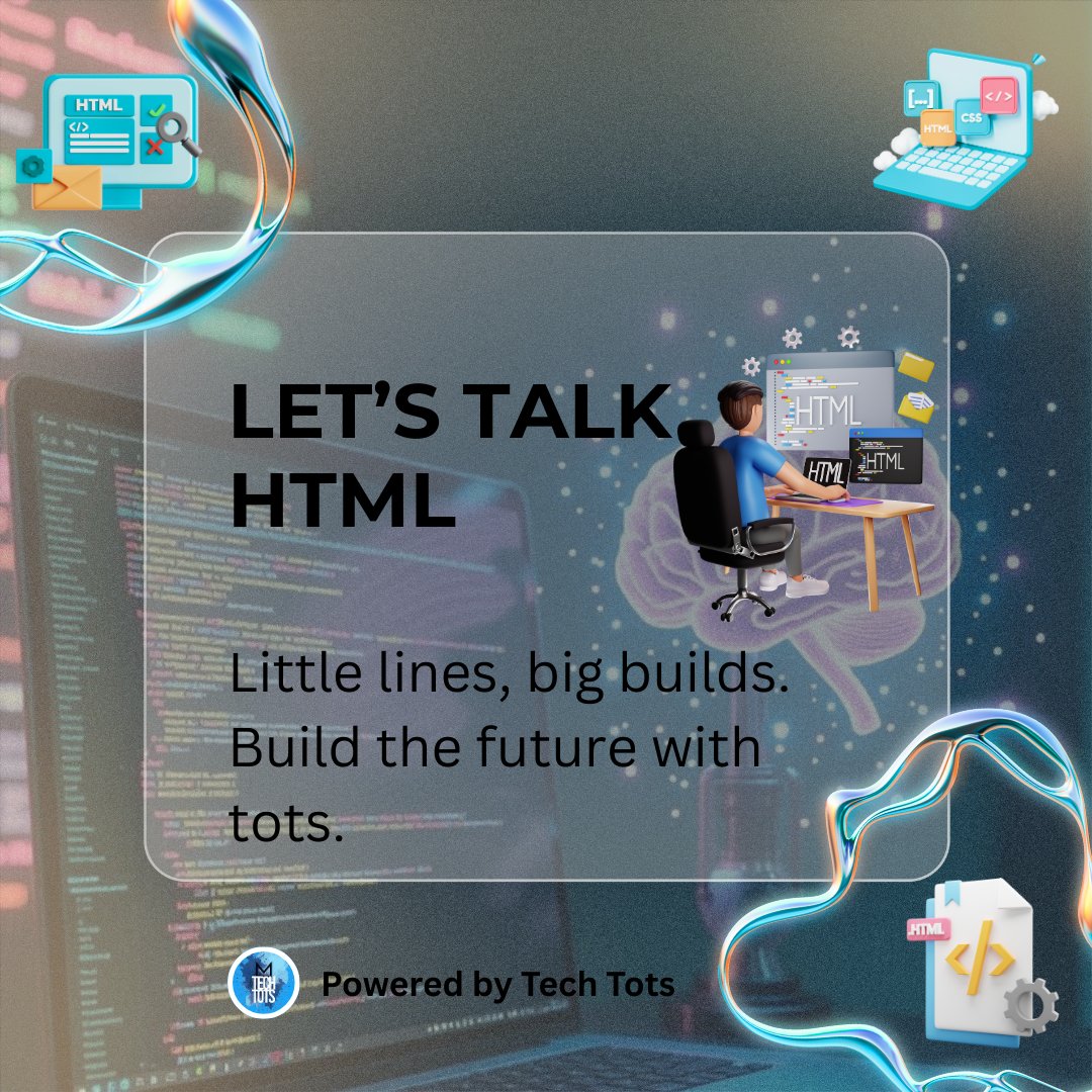 TechTotsGen's tweet image. Every website starts with HTML  the skeleton of the web. 💻  
Master the basics, and you’re already building the future! 🚀  
#TechTots #HTML #WebDev #CodingForBeginners