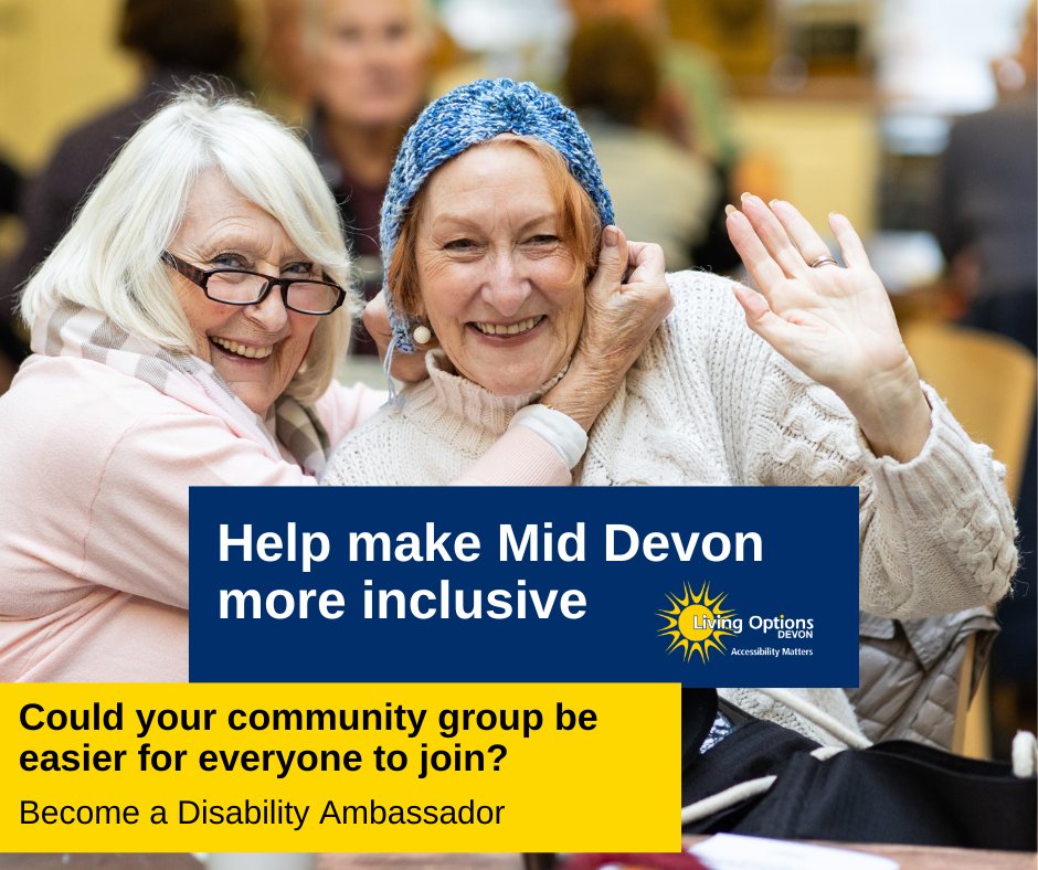 Living Options Devon (@livingoptions) on Twitter photo Last call for tomorrow's Disability Ambassador information session!
Sign up for tomorrows session:
events.teams.microsoft.com/event/5b882440…
Contact Carolyn for more details and the full list of session times available- VolunteerLOD@LivingOptions.org Last call for tomorrow's Disability Ambassador information session!
Sign up for tomorrows session:
events.teams.microsoft.com/event/5b882440…
Contact Carolyn for more details and the full list of session times available- VolunteerLOD@LivingOptions.org