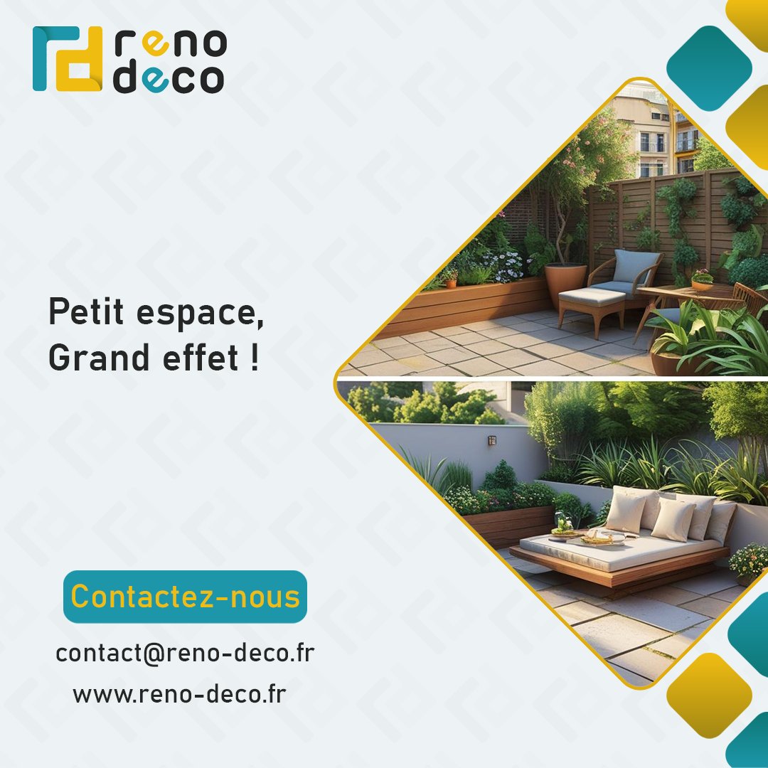 Reno_Deco1's tweet photo. Pas besoin de centaines de mètres carrés pour créer un coin de paradis 📷
Terrasse, balcon, patio… chaque recoin peut devenir un lieu de vie apaisant et stylé.
📷 Contactez-nous : contact@reno-deco.fr
📷 https://t.co/eXJWrodnVA
#design #terrasse #amenagement #balcon #jardin https://t.co/VmvC4LbI3s