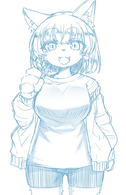 ケモ化くじらちゃんらくがき 