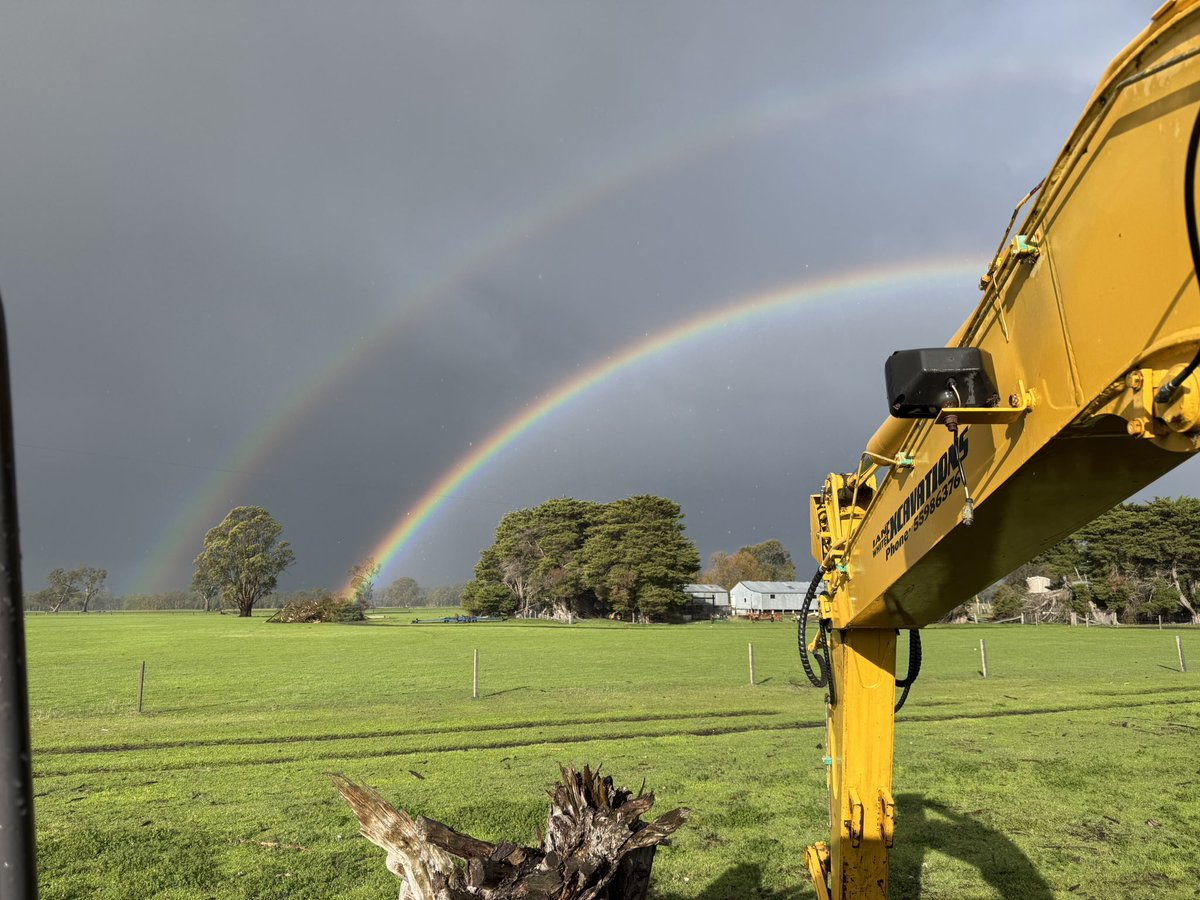 A nice double rainbow after a very welcome 27mm down at fyans creek today