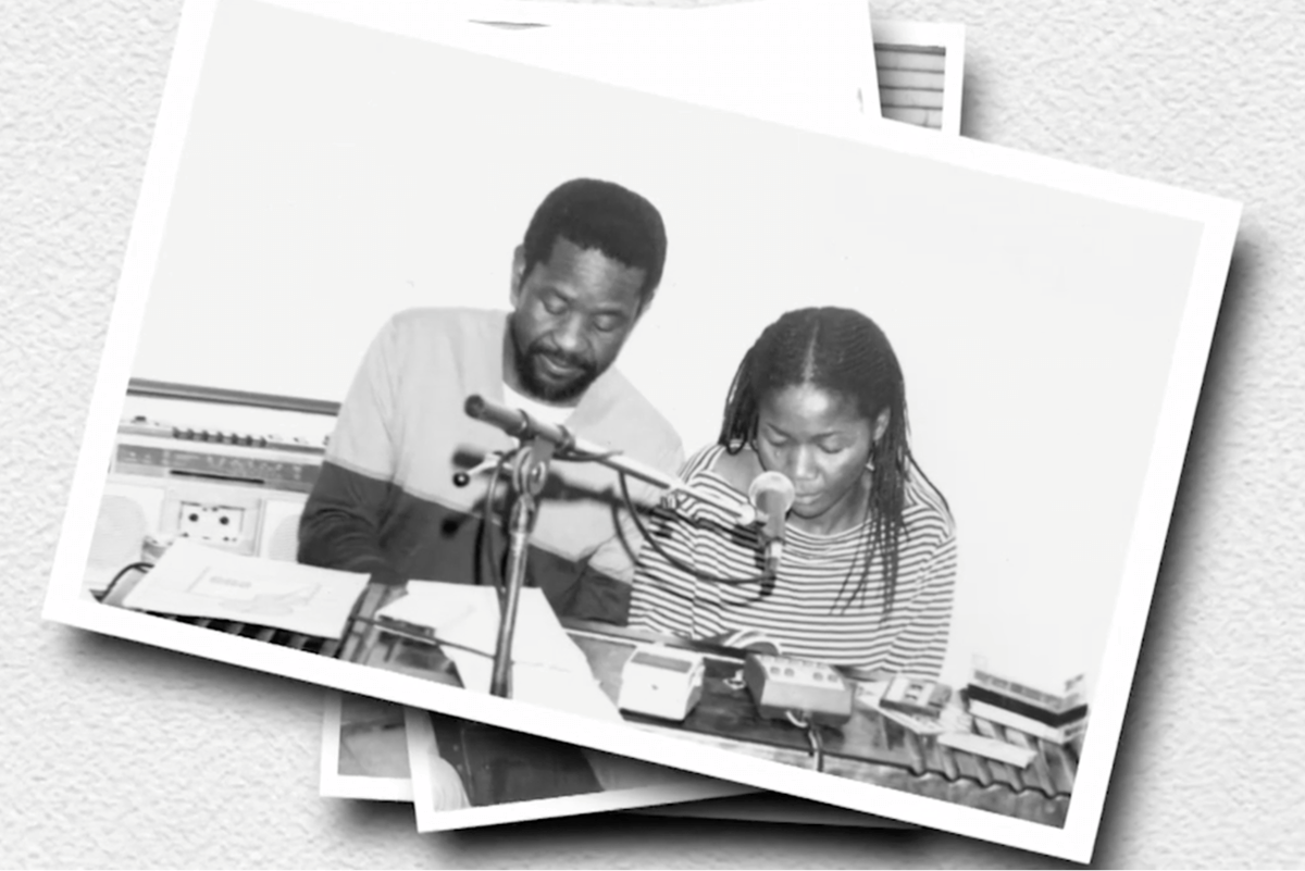 Caiphus Semenya and Letta Mbulu working.