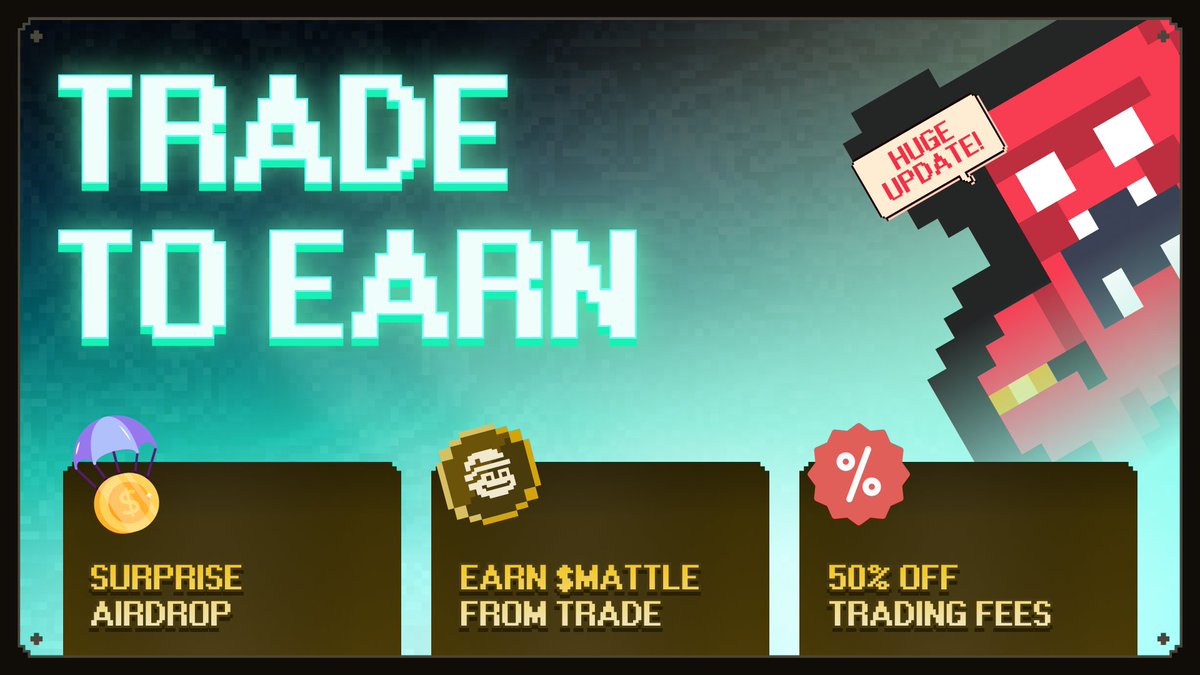 Trading Update on MattleFun 🔄

MattleFun is more than just a game, it’s where trading meets gaming.

Exciting updates to boost your trading journey:
🎁 A surprising airdrop for top traders
⚡️ Trading fees cut in half
🎮 Every trade now earns you $MATTLE

Details 👇