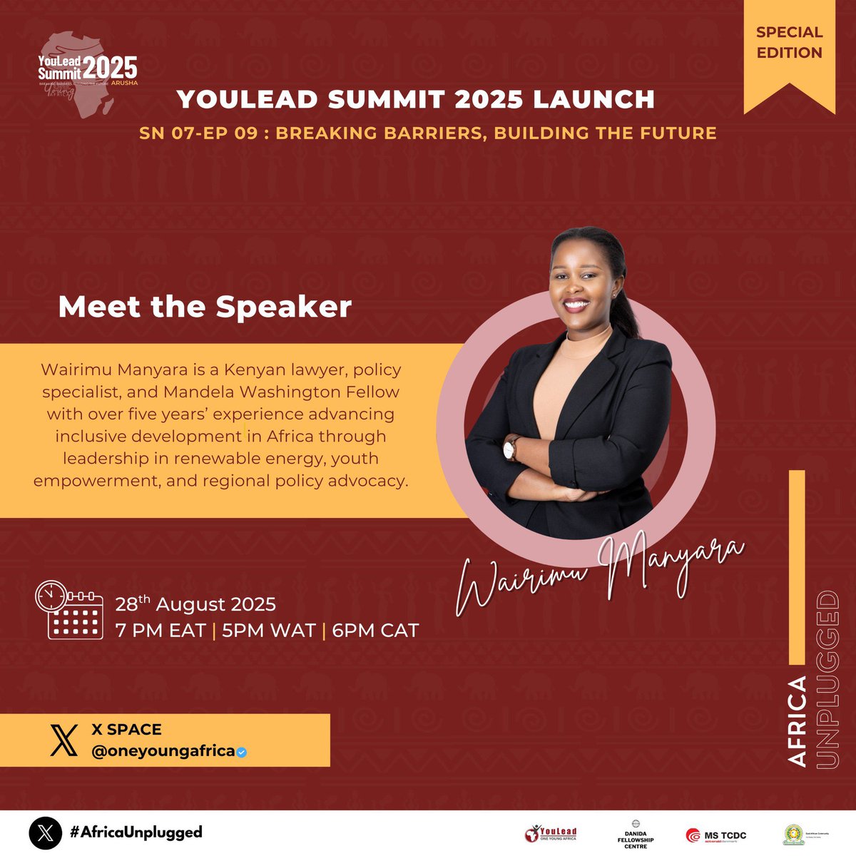 Meet the changemakers shaping Africa’s future at the #YouLeadSummit25 Virtual Launch.

✅<a href="/Divine__Ikirezi/">Divine Ikirezi</a> – EAC Youth Ambassador to Rwanda, advancing gender justice &amp; youth inclusion
✅<a href="/WairimuManyara/">Wairimu Manyara</a> – Lawyer &amp; policy specialist driving inclusive development in Africa