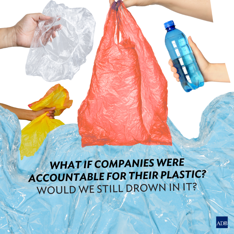 ADBPhilippines's tweet photo. Companies are now being made responsible for the plastic waste their products create, instead of leaving governments and taxpayers to clean up the mess.

Read how this policy shift could help #BeatPlasticPollution before waste triples by 2060.