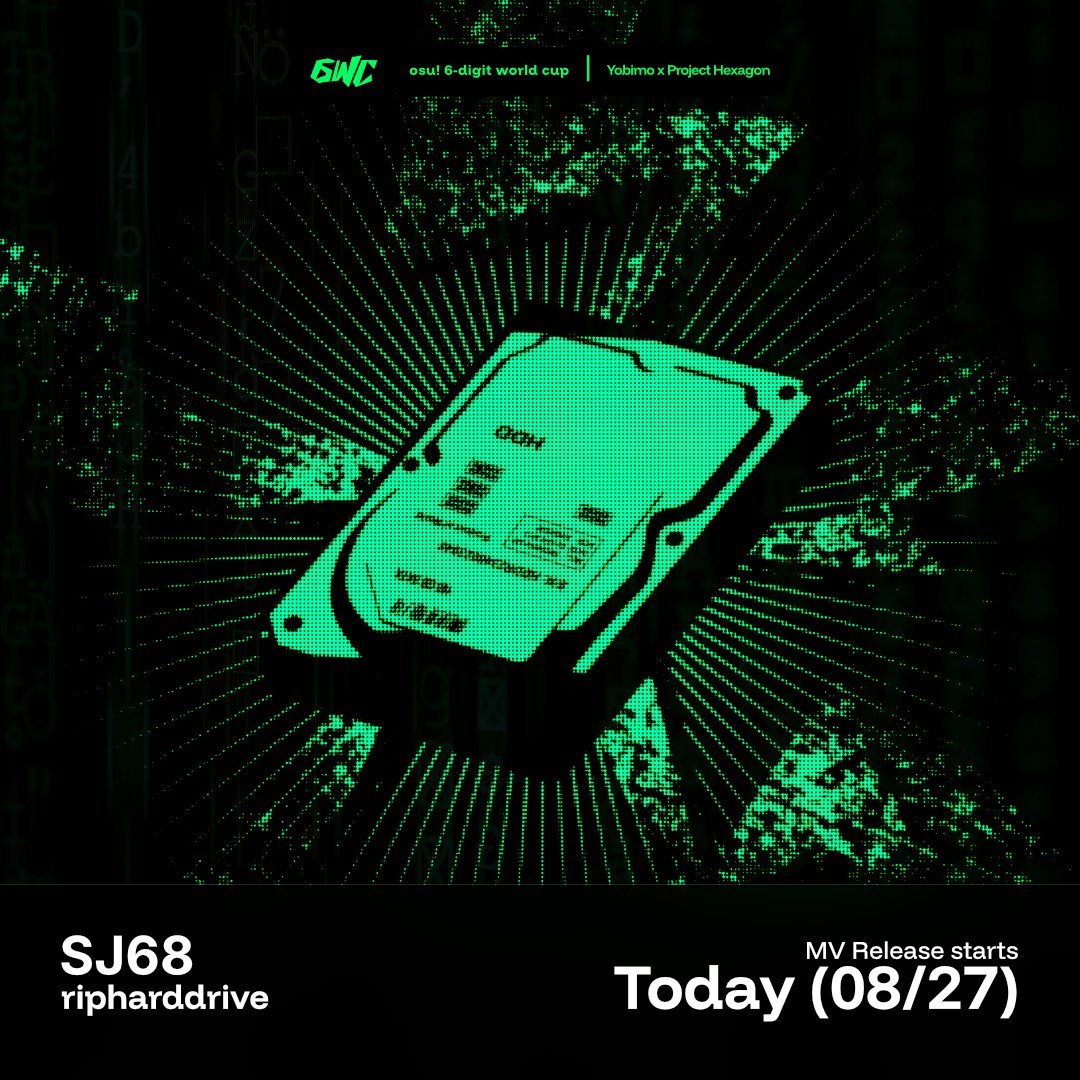 It's time to showcase one of the custom music for the #osugame 6-Digit World Cup 2025 - ripharddrive.wav by SJ68 

⏩ Releasing the MV Today @ 17:00 PHST (Streaming to platforms coming soon...) 

Watch: youtu.be/NiWFbLu5wfo?si…