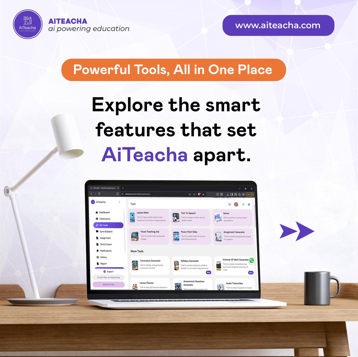 AITeacha_Online's tweet image. All-in-One Teaching Power!

Why juggle multiple tools when AiTeacha gives you everything in one place, lesson notes, worksheets, visual aids, assignments &amp;amp; more. 
Try AiTeacha today. 

#EdTech #AiTeacha #TeachingMadeEasy #SmartClassrooms #TeachersTools #explorepage #trending