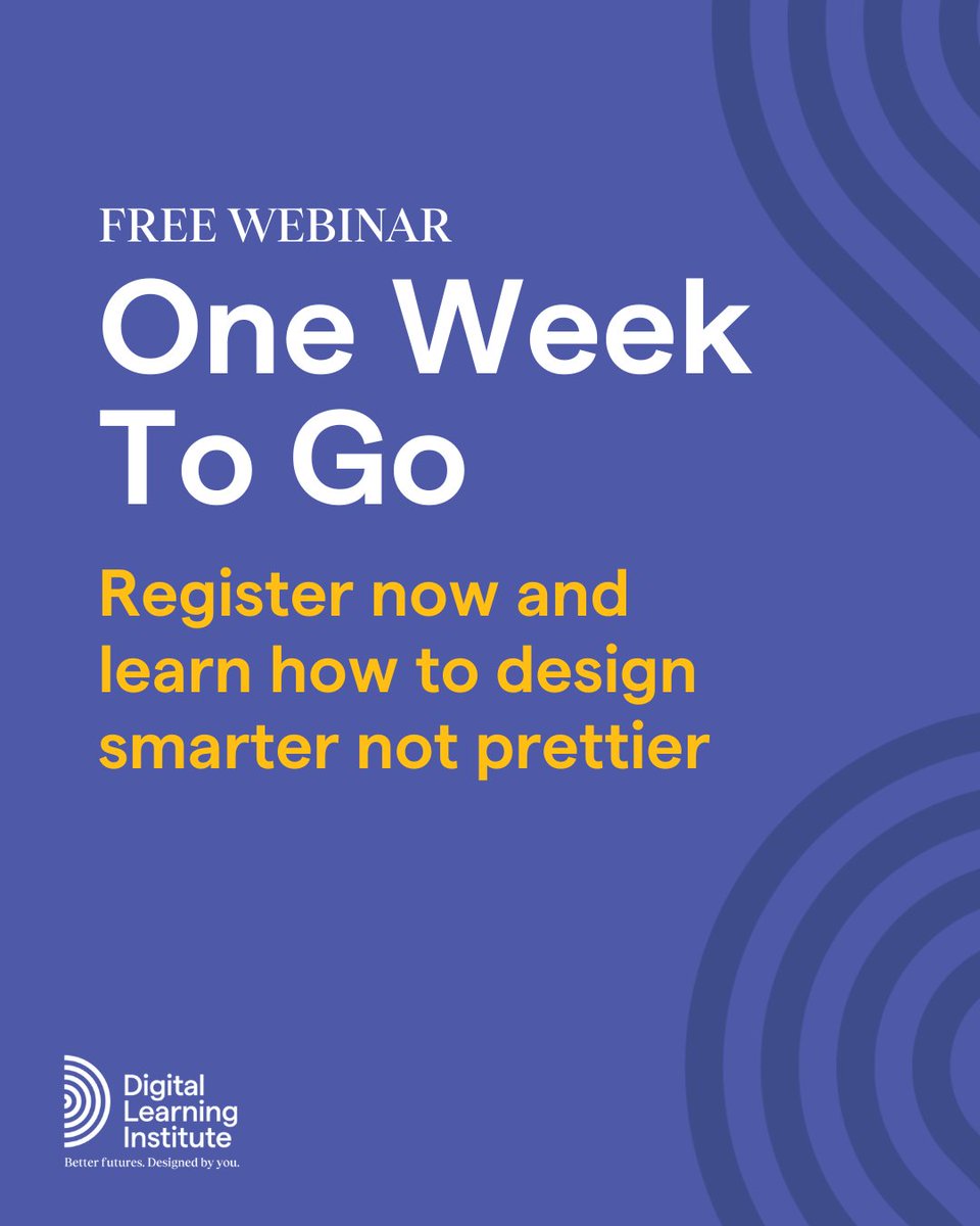 📢 One Week to Go!
Our free webinar with Page Chen — Design Smarter, Not Just Prettier — is happening next Tuesday, September 2.

✅ Register now and get the recording later 
eu1.hubs.ly/H0mhc-b0

#DigitalLearning #InstructionalDesign #LearningAndDevelopment #EdTech