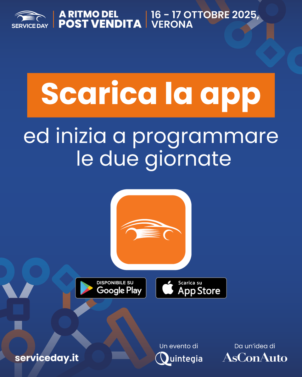 Service__Day's tweet photo. Con l’app Service Day hai tutto a portata di mano, puoi:
- consultare il Programma Contenuti con tutti i dettagli di sale, orari e speaker 
- scoprire le aziende presenti in Area Business 
- salvare le sessioni che ti interessano e creare la tua agenda

https://t.co/HCR3RoBYqx https://t.co/rbkmXQ4YN3