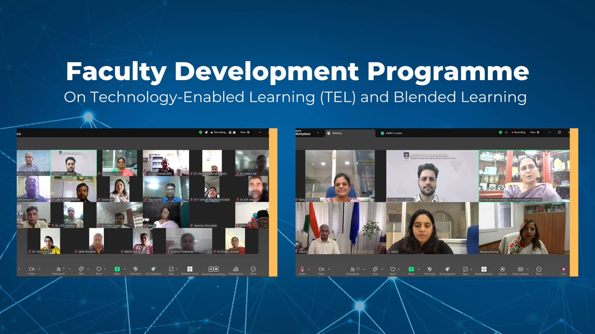 <a href="/CEMCA_COL/">CEMCA</a> &amp;  AVINUTY hosted a 5-day FDP (18–22 Aug) on Technology-Enabled &amp; Blended Learning, with 100+ faculty from India &amp; abroad.  

Details: shorturl.at/ncTfg
