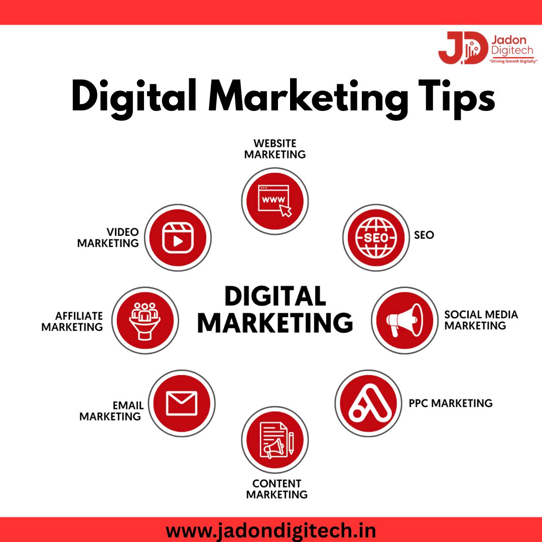 JadonDigitech's tweet image. Digital Marketing Tips That Drive Growth! 📷
Want to grow your business online? 
At Jadon Digitech, we help you master all of these and take your brand to the next level. 📷📷

📷 Visit us: jadondigitech.in