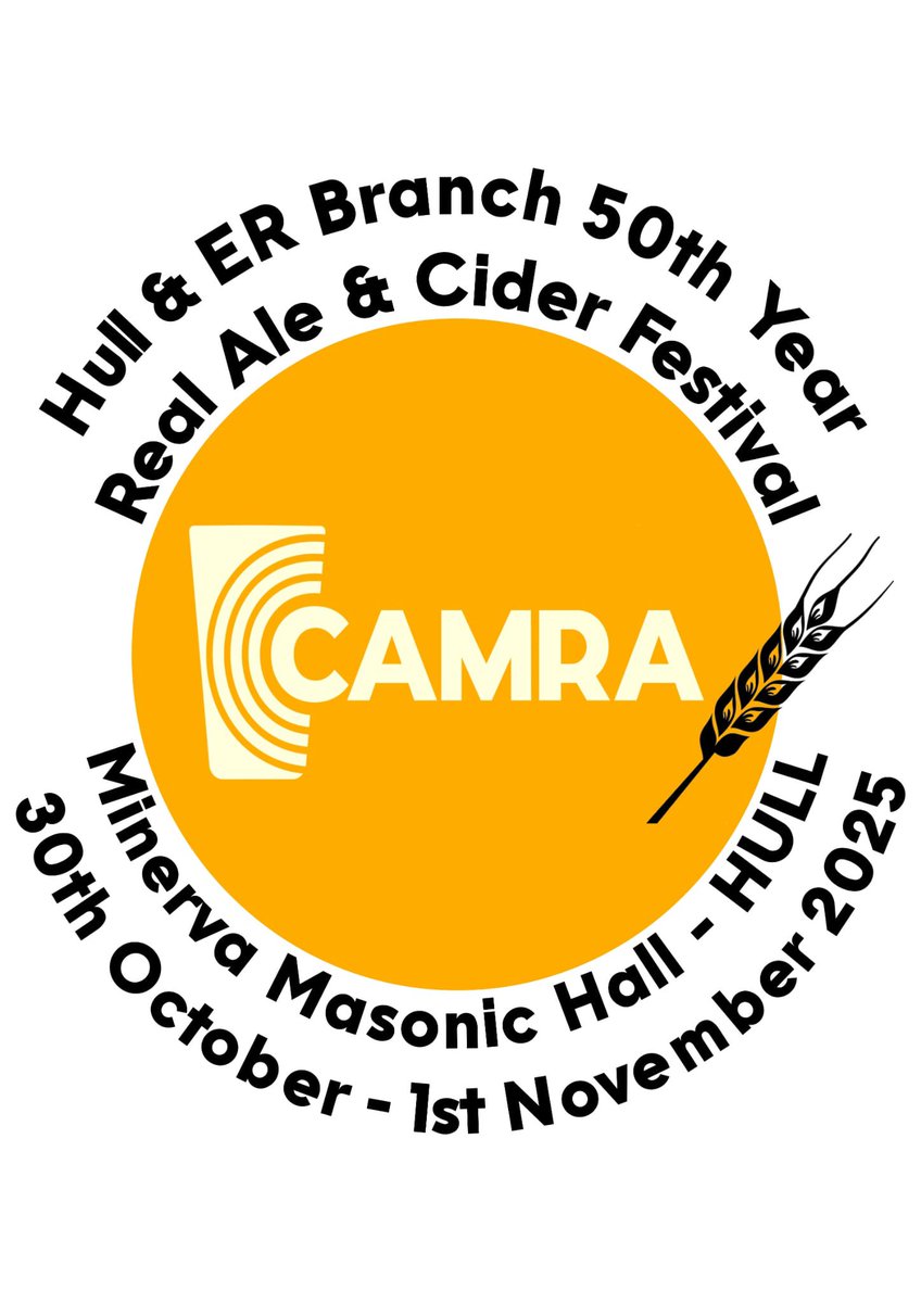 GET YOUR TICKETS TO THE HULL &amp; EAST YORKS CAMRA BEER AND CIDER FESTIVAL 30th Oct - 1st Nov at the Minerva Hall, Dagger Lane #Hull with over 30 beers and ciders
tckty.camra.org.uk/e/413/hull-eas…