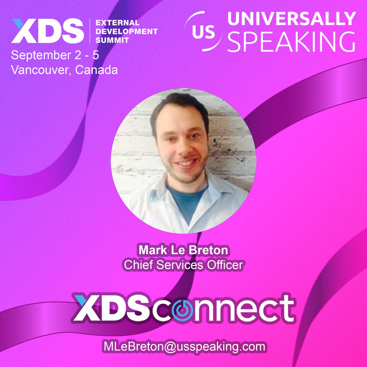 From Cologne to Vancouver, our CSO Mark Le Breton will heading over to XDS next week for more event filled fun. For world class services for Quality Assurance and Localisation, USS is the quality choice 🌟
Contact Mark through his LinkedIn, email, or through XDS connect.