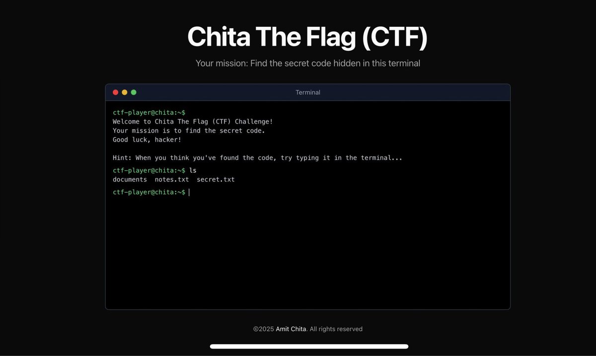 I built a CTF almost no one solved. Here's the catch:

𝗕𝗮𝗰𝗸𝗴𝗿𝗼𝘂𝗻𝗱
About six months ago I built a CTF to challenge cybersecurity professionals and highlight modern threats. Players were dropped into what looked like a Linux terminal, with a simple goal: find the secret