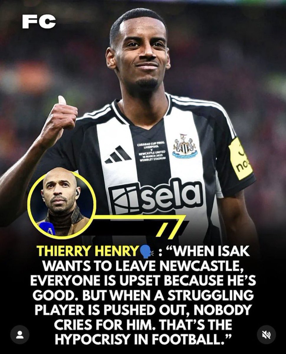 Thierry Henry says people get upset because Alexander Isak is good,fair enough . But suggesting his refusal to train is off-limits? 

Let’s not ignore context: he claims broken promises, turned down a pay rise, and even turned away club execs. 
A lot of fans don’t have the full