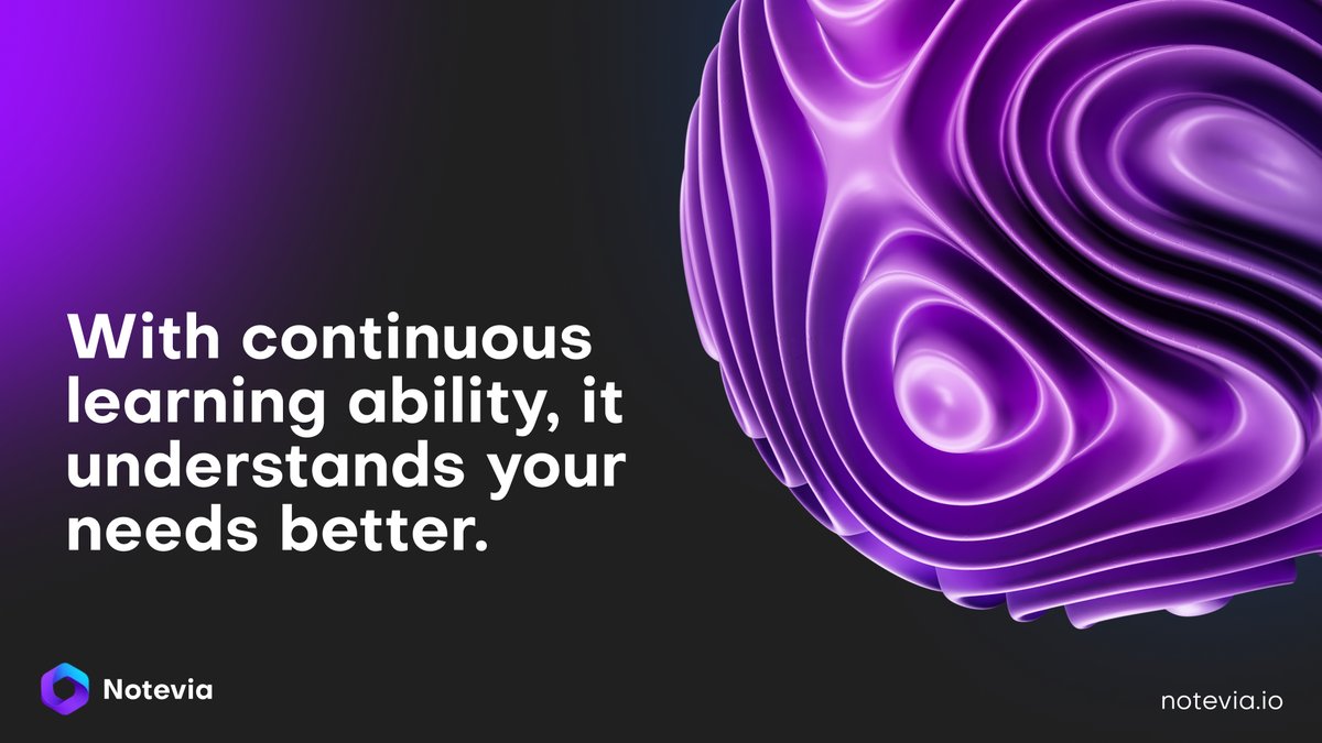 Notevia_X's tweet image. Self-Improvement to the Max 🔥

We all need a better understanding in our lives, and what the team at #Notevia perfectly understands that!

With the new self-learning ability, our AI will understand your tasks and inquiries even better over time...⌛️

The tech might be…