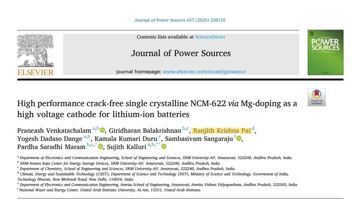 Safer, longer-lasting, high-performance batteries—our latest research takes a step closer to powering the future of EVs and clean energy, now published in the Journal of Power Sources (Impact Factor: 7.9)!

For more details: doi.org/10.1016/j.jpow…