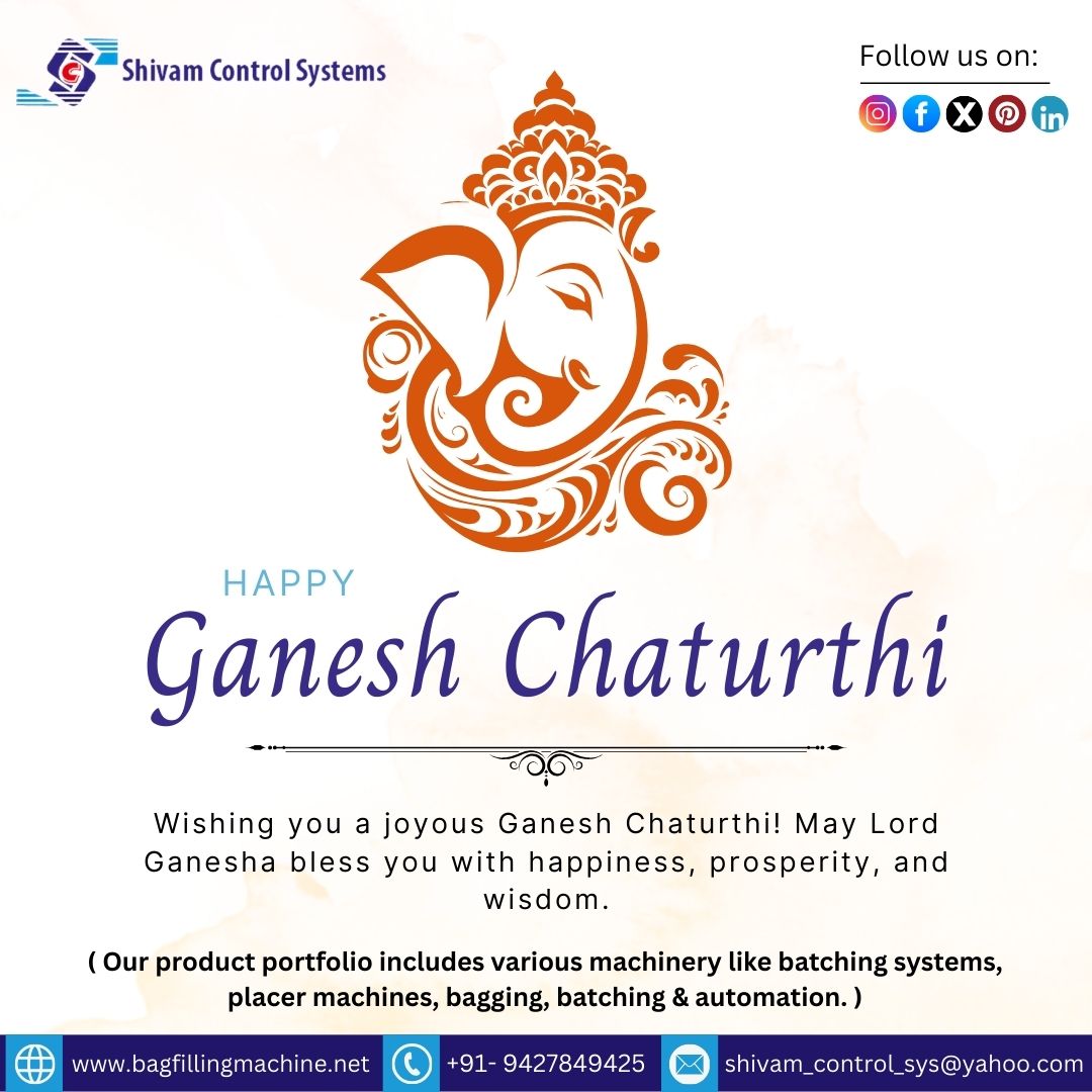 Shivam_control's tweet image. 🙏 Wishing everyone a joyful and prosperous Ganesh Chaturthi! May Lord Ganesha bless you with happiness, success, and new beginnings. 🌺🐘

🔗 Contact us:
📩 Email: shivam_control_sys@yahoo.com
📞 Call/WhatsApp: +91 94278 49425
🌐 Visit: bagfillingmachine.net
