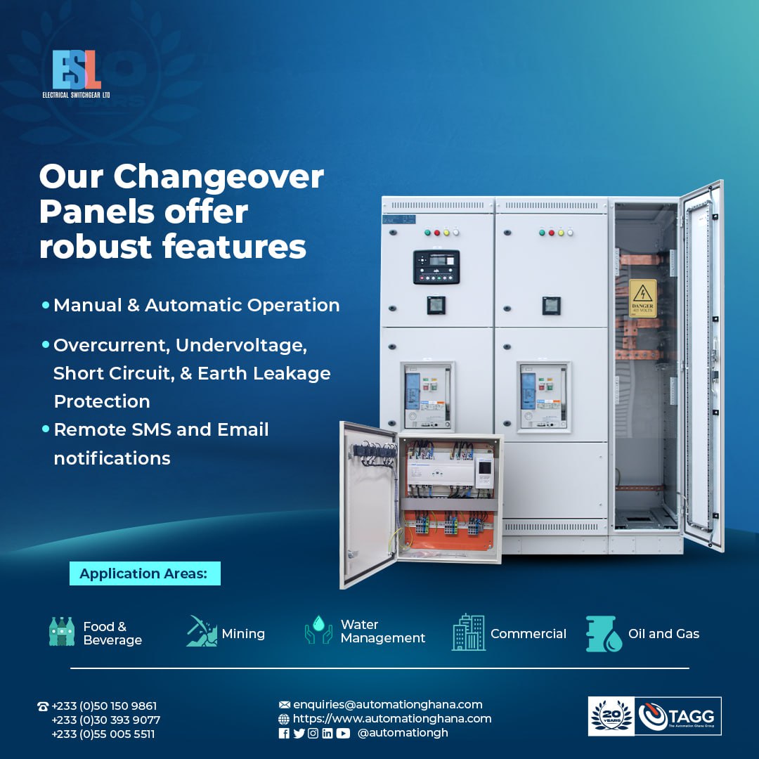 automationgh's tweet image. Power cut? ⚡ No stress.

Our changeover panels switch seamlessly, protect your systems, and even send smart alerts — keeping industries moving when the grid stops.
Strong. Reliable. Always on. 💡

☎️ 050 150 9861 | 030 393 9077

#NoDowntime #PowerMadeSimple #TAGG