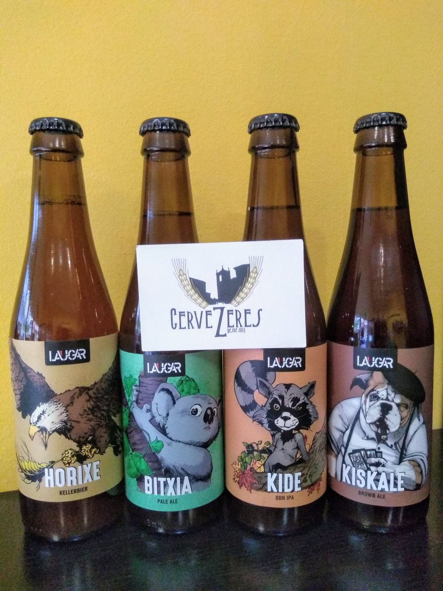 #BuenosDias 🌞 CerveZer@s. MÁS #Novedades que llegan a <a href="/CerveZeres/">CerveZeres</a>. De <a href="/laugarbrewery/">Laugar</a> ESPAÑA 🇪🇸 sus #cervezas 🍻 HORIXE #KELLER 5.5% BITXIA #paleale 4.5% KIDE #ddhipa 6% y KISKALE #brownale 7.3% #salud 🍻 Buen #miercoles para tod@s desde <a href="/CerveZeres/">CerveZeres</a>.
