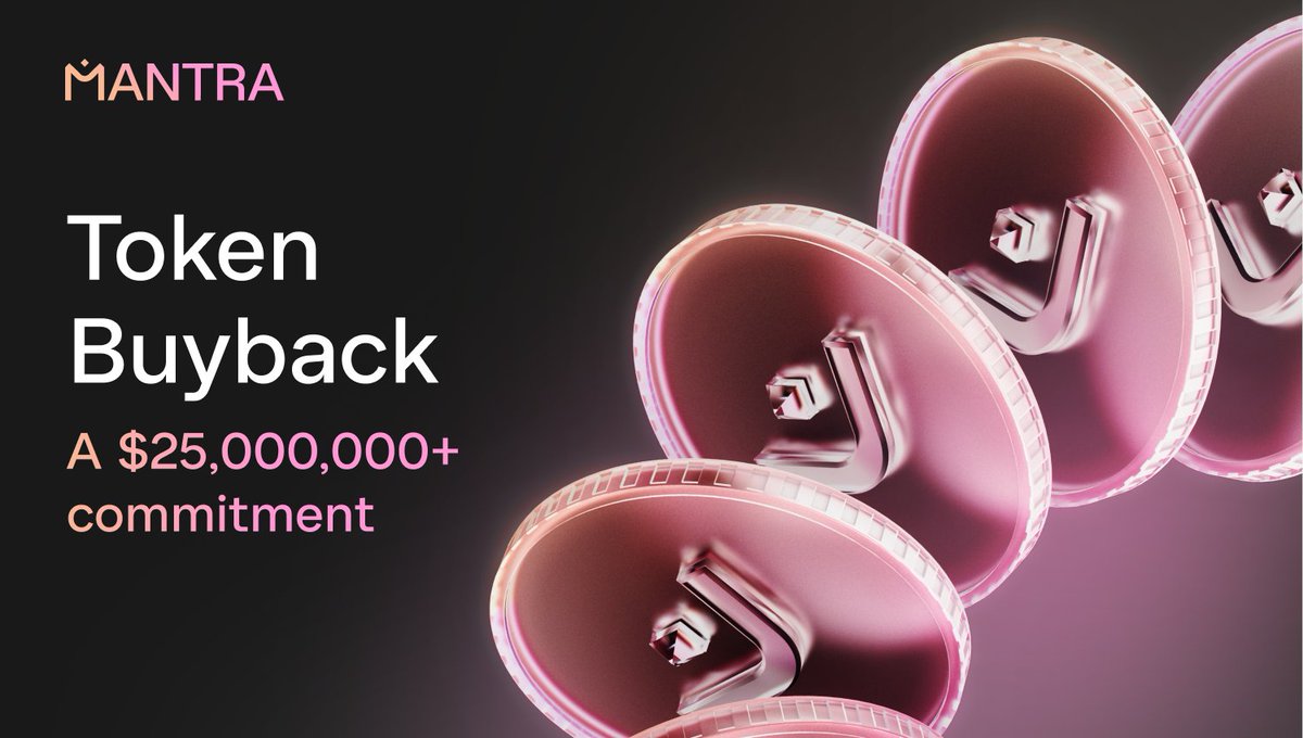 Today we are announcing the first $25M $OM token buyback, backed by key investors and stakeholders.
Together with <a href="/InveniamIO/">Inveniam</a>'s recent $20M investment, total commitments now reach $45M - reinforcing strong institutional confidence in OM’s long-term value, MANTRA’s wider #RWA