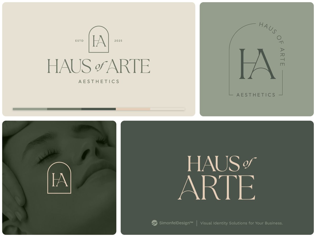 SimonfelDesign's tweet image. Did this simple branding for Haus of Arte Aesthetics. Art and beauty blending in a calm, elegant style. What do you think? 🌿 #Branding #Aesthetics