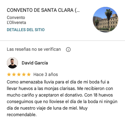 Google Maps: "Tu reseña está siendo muy útil"
Mi reseña: