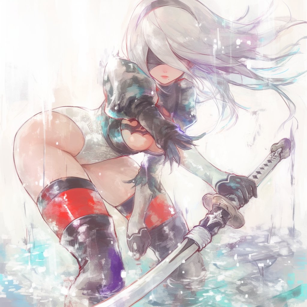 Let’s clash in battle. #NieRAutomata #NieR #2B #fanart