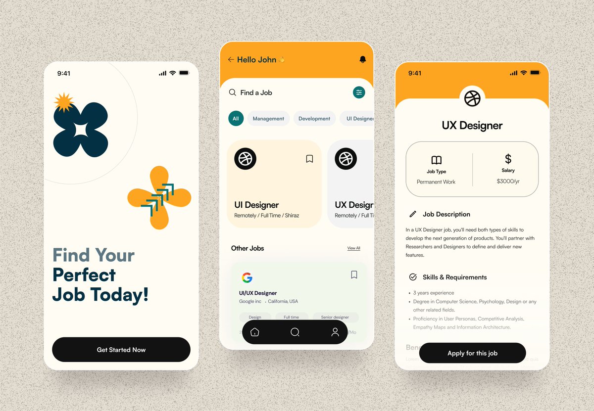 uix_Charles's tweet image. Mobile app design for a job search platform 💼