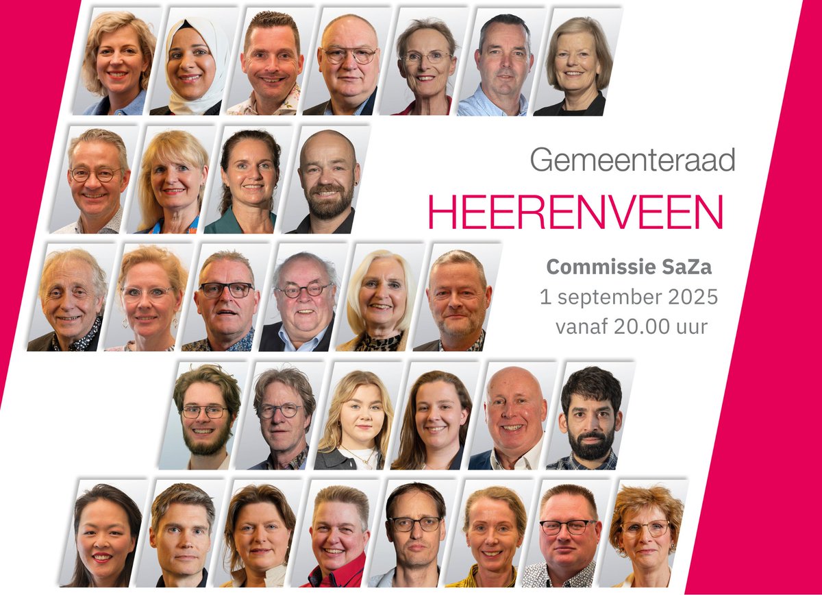 📣Maandag 1 september vanaf 20.00 uur vergadert de commissie Samenlevingszaken (SaZa) met op de agenda het volgende onderwerp: de begroting 2025 en meerjarenbegroting 2026–2028 van schoolbestuur Ambion.

Bekijk de hele agenda, stukken en vergadering op heerenveen.nl/vergadering-ki…
