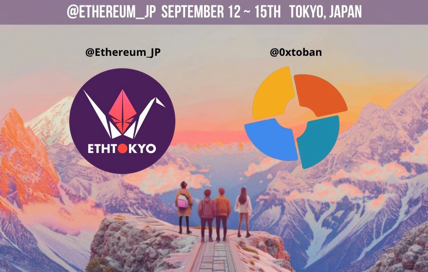Ethereum_JP's tweet image. 🎤 ETH Tokyo’s official Event Partner: TOBAN @0xtoban 🎉

当番Toban is a decentralized project management tool developed at ETHTokyo last year ! 

They’re coming back as an event partner this year. Thank you 🤝

#ETHTokyo
