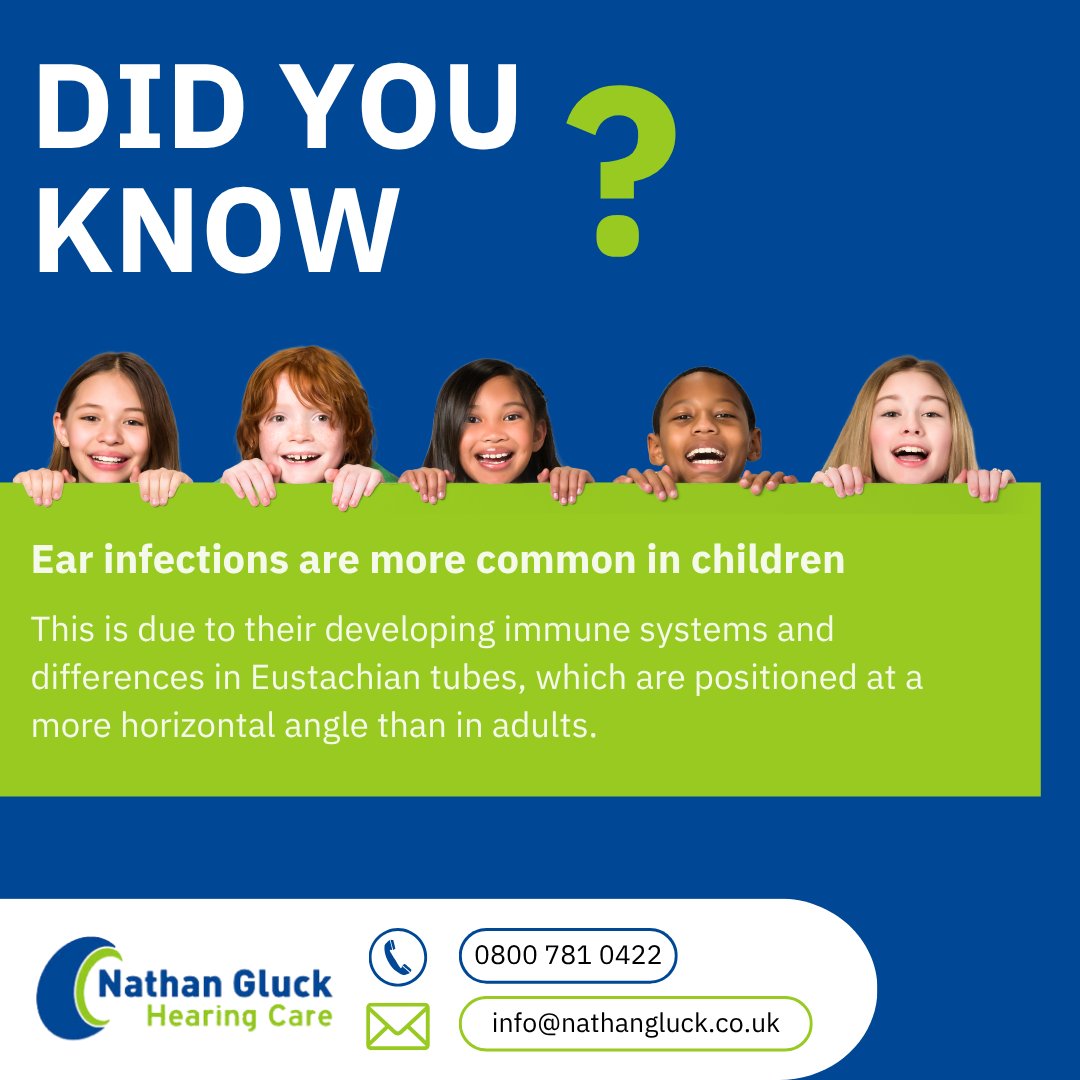 Did you know... ear infections are more common in children. 🧒🏼

Suffering with an infection? Book an appointment today 👉 loom.ly/S5lWsBw

#DidYouKnow #EarInfections #EarCare