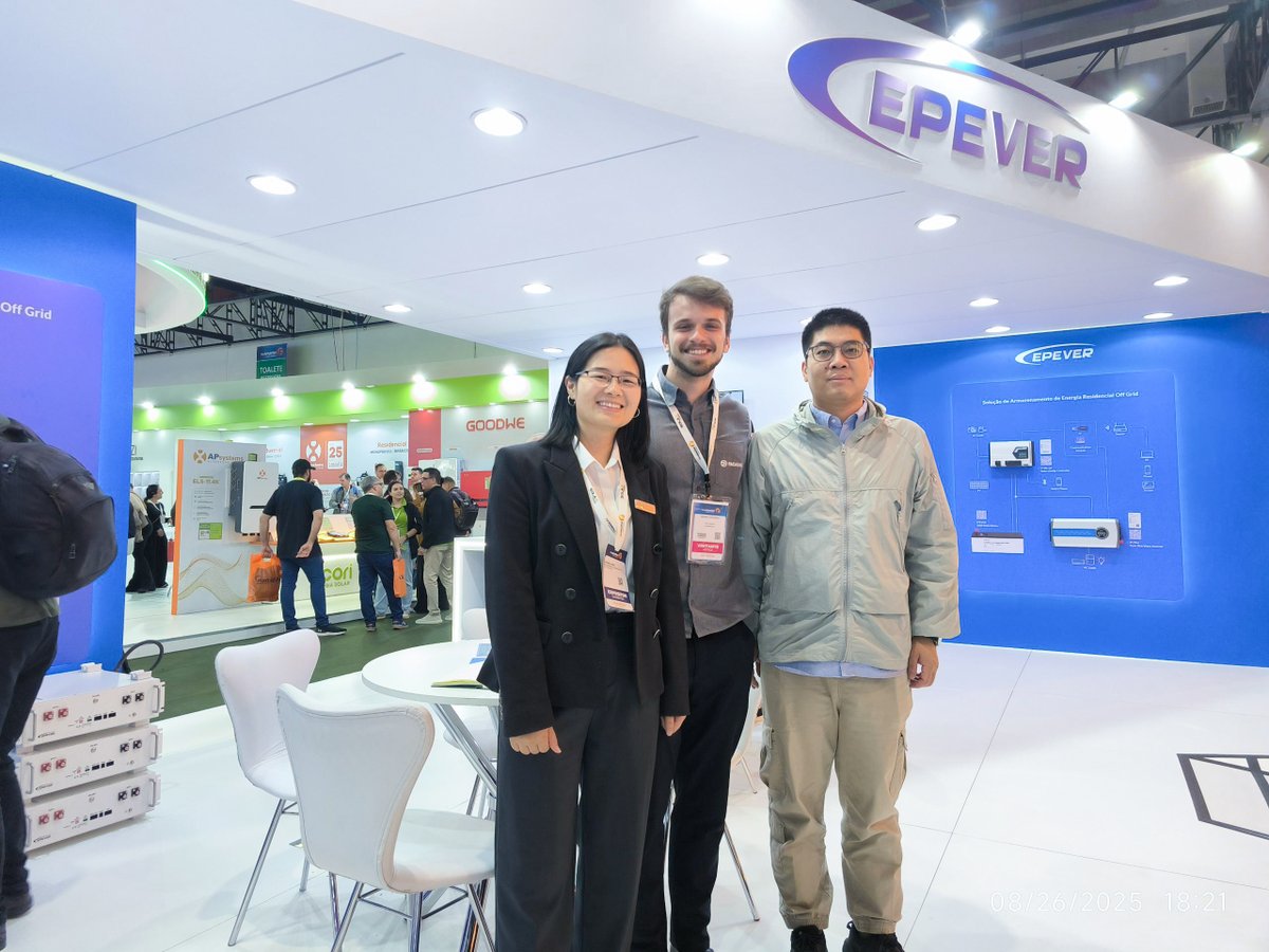 ⚡ Smarter solar. Real solutions — Booth G3.35

Day 1 at #IntersolarSouthAmerica brought great talks on on-grid, off-grid &amp; storage solutions. 🌎
Day 2 starts soon — visit us at Booth G3.35, Expo Center Norte!
#EPEVER #SolarEnergy #CleanEnergy