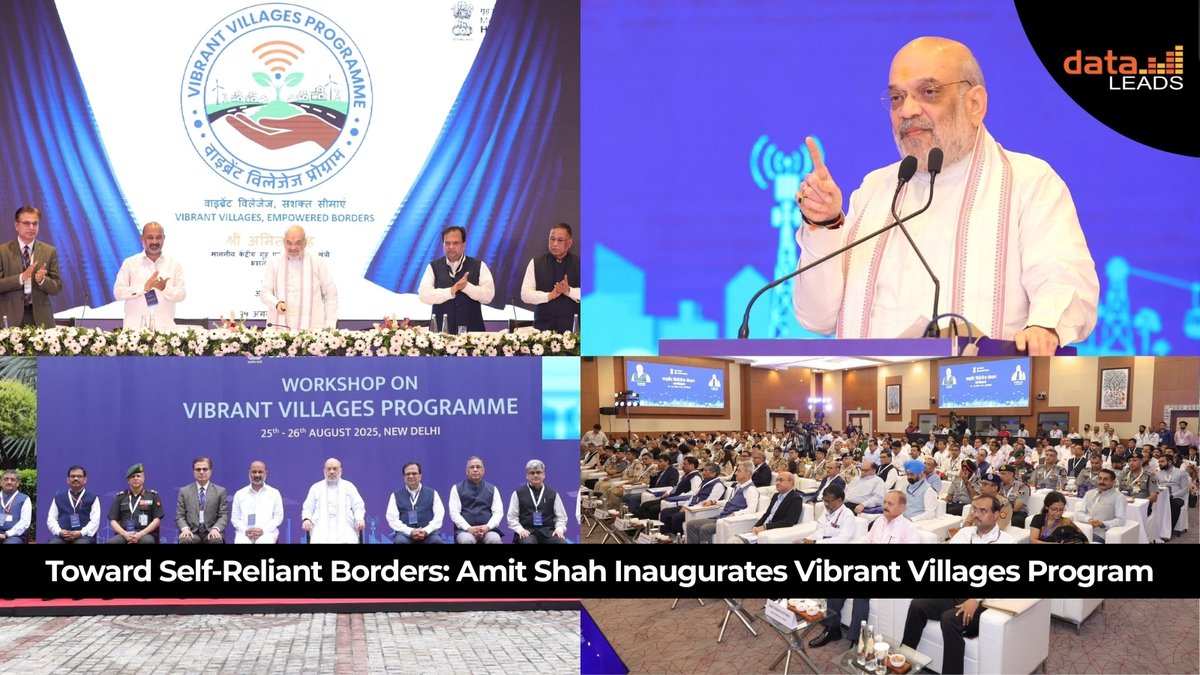 data_LEADS's tweet image. Union Home Minister @AmitShah inaugurated the two-day workshop on the Vibrant Villages Program attended by officials of the border districts.

The Govt has launched this program, with a budget of ₹4,800 crore (FY 2023–26), to prevent outward migration from the border villages.