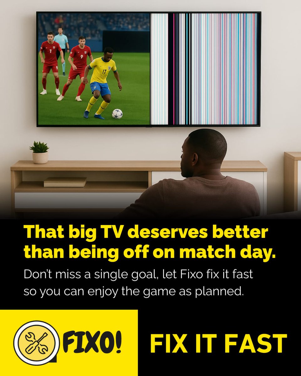 FixoSolutions's tweet image. We know the squad is coming over, and the banter is loading. Don’t let a broken TV spoil it. Call a Fixo Fundi and get back in the game.
👉 WhatsApp us on 0790 222 777
#FixItFast #FundiNiFixo #EasyRepairsKE #Plumber #Electrician #Carpenter #Painter #Handyman #Fundi  #TVRepairs