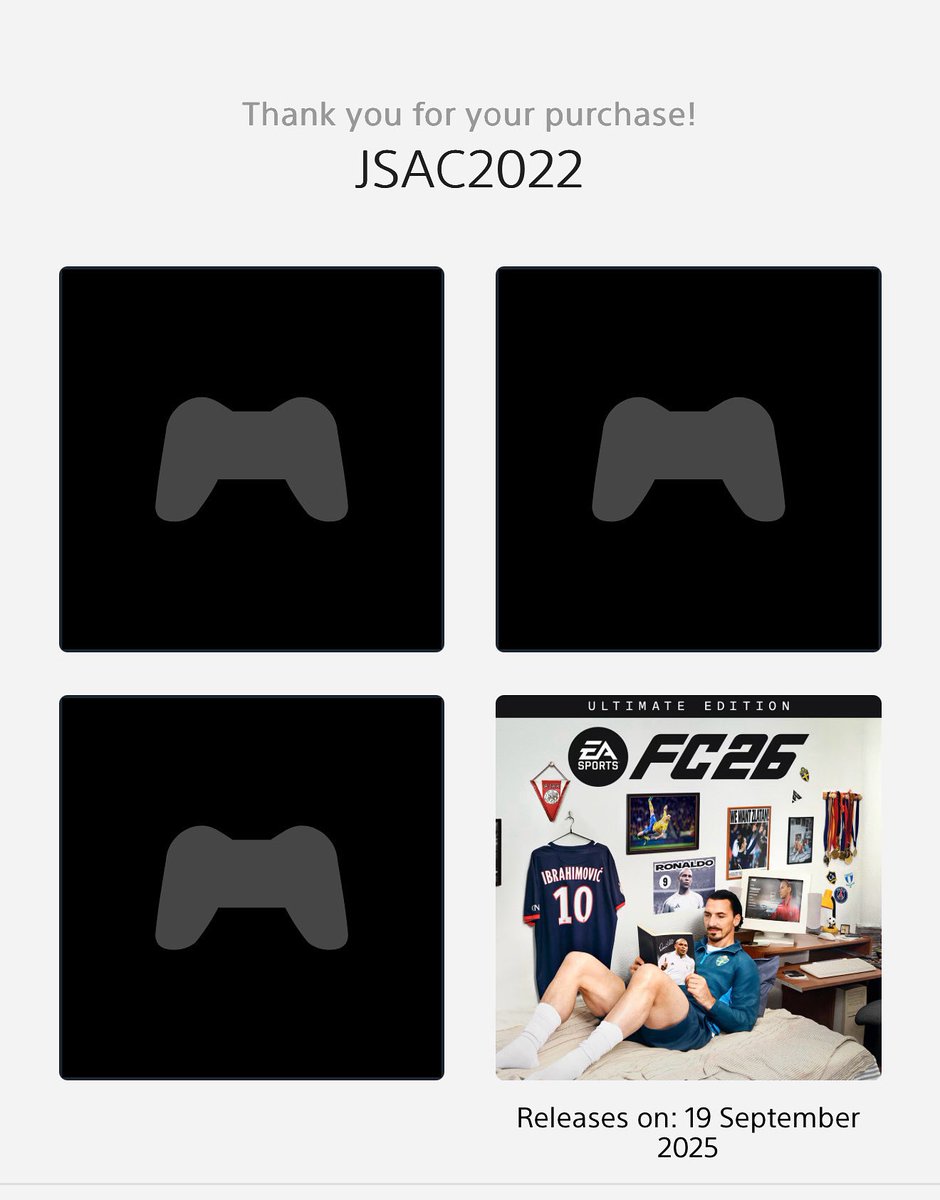 Jssportsagent's tweet image. ✅ I’ve gone and done it… EAFC 26 is officially pre-ordered! 🎮⚽️

Can’t wait to kick-off a new season of late nights, last-minute winners, and controller-smashing moments 😂

⚡️ Join me on PlayStation: JSAC2022
Let’s see who’s really got game 👊

#EAFC26 #PlayStation #JSAC