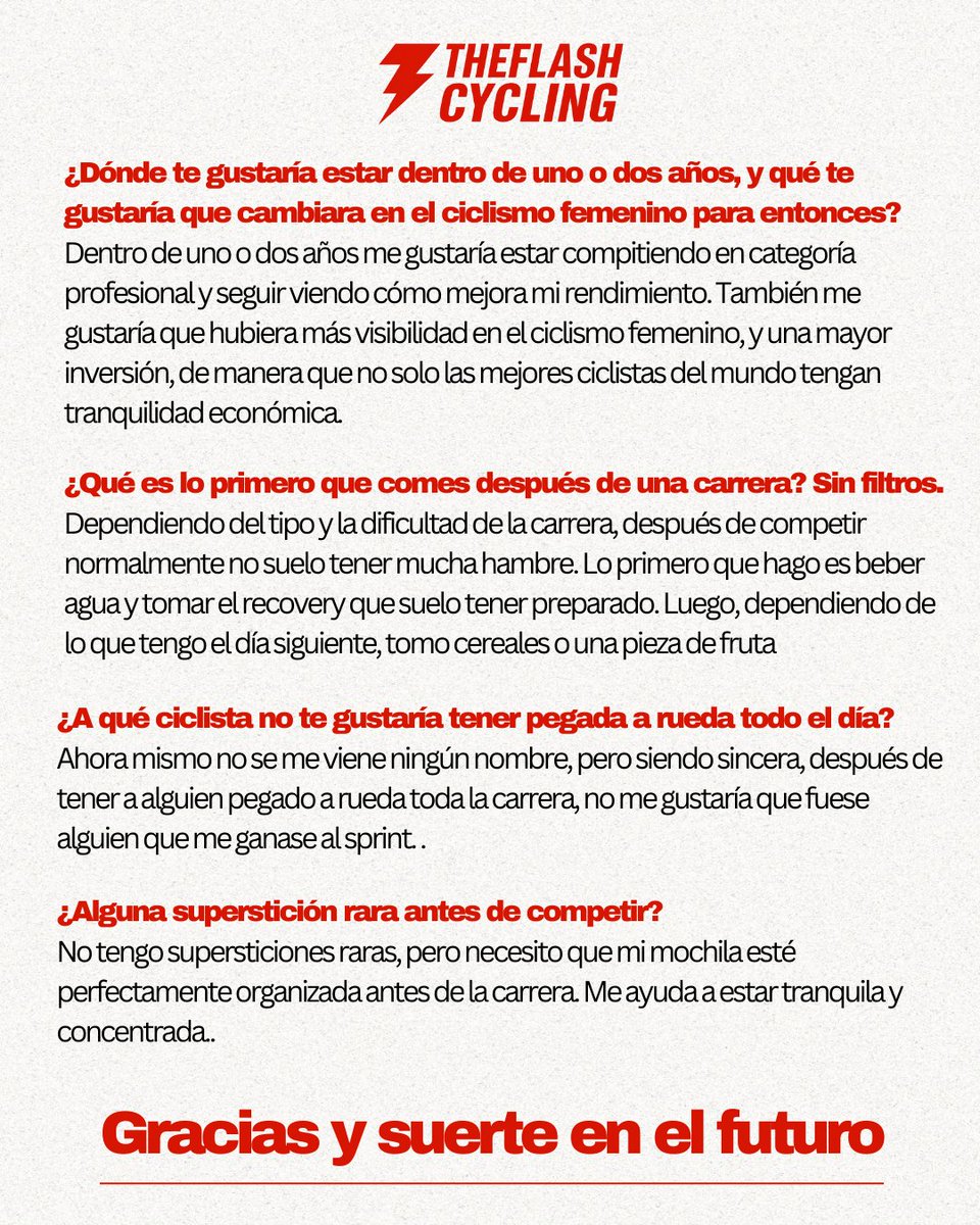 TheFlashCycling's tweet image. 🔴 PREGUNTAMOS A… Maite Urteaga 🔴
Escaladora del Jirabira Grupo Eulen 🚴‍♀️⛰️ | A prueba con Laboral Kutxa

En 8 preguntas, Maite nos cuenta:
⚡ Cómo ha vivido su gran 2025
⚡ Qué mejoraría del ciclismo femenino
⚡Curiosidades

¿Hasta dónde puede llegar? 🚀