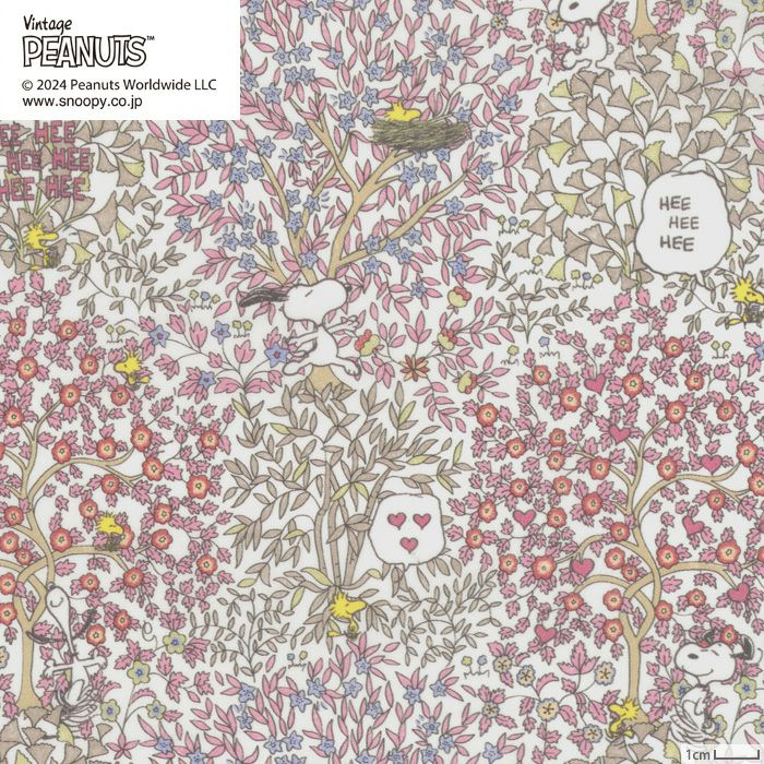 🧡🌸【SNOOPY and Friends × LIBERTY PRINT】🌸🧡  

リバティプリント ウッドストック・デイ生地 （ホビーラホビーレオリジナルカラー）2024SS
【 2024年春夏 PEANUTS™ COLLECTION 】