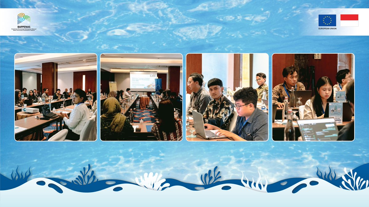 In Jakarta, Bappenas and the EU held a Training of Trainers for the Indonesia Blue Economy Index (IBEI) 🌊. As part of RPJMN 2025–2029, IBEI will guide inclusive, evidence based policies across marine areas, coastal regions, and small islands while supporting Asta Cita 🌍✨