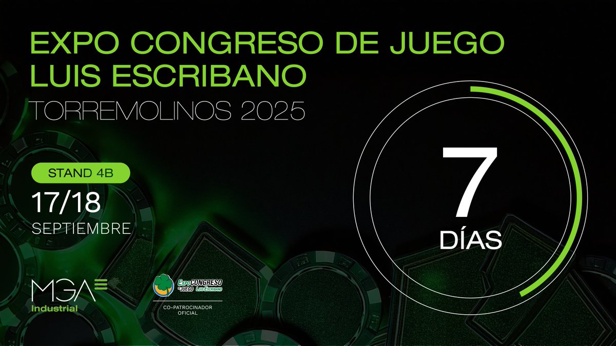¡Seguimos con la cuenta atrás! Nos vemos en una semana en el Expo Congreso del Juego Luis Escribano. Nuestro equipo comercial te espera en el stand 4B para mostrarte nuestros productos y resolver todas tus dudas. ¡No puedes faltar!
+info: expocongresodejuego.com