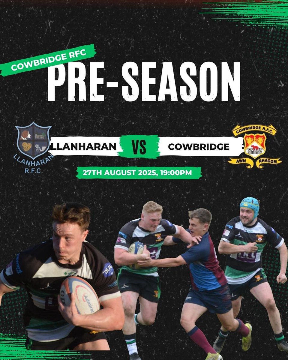 In a slight change of schedule, we head to @llanharanrfc tonight to kick off our pre-season!

🏟️ Llanharan RFC (CF72 9RD)
🕖 Kick-off: 19:00

A squad blending experience with fresh new talent will travel, a great chance to see some new faces in action.

Come down and get behind