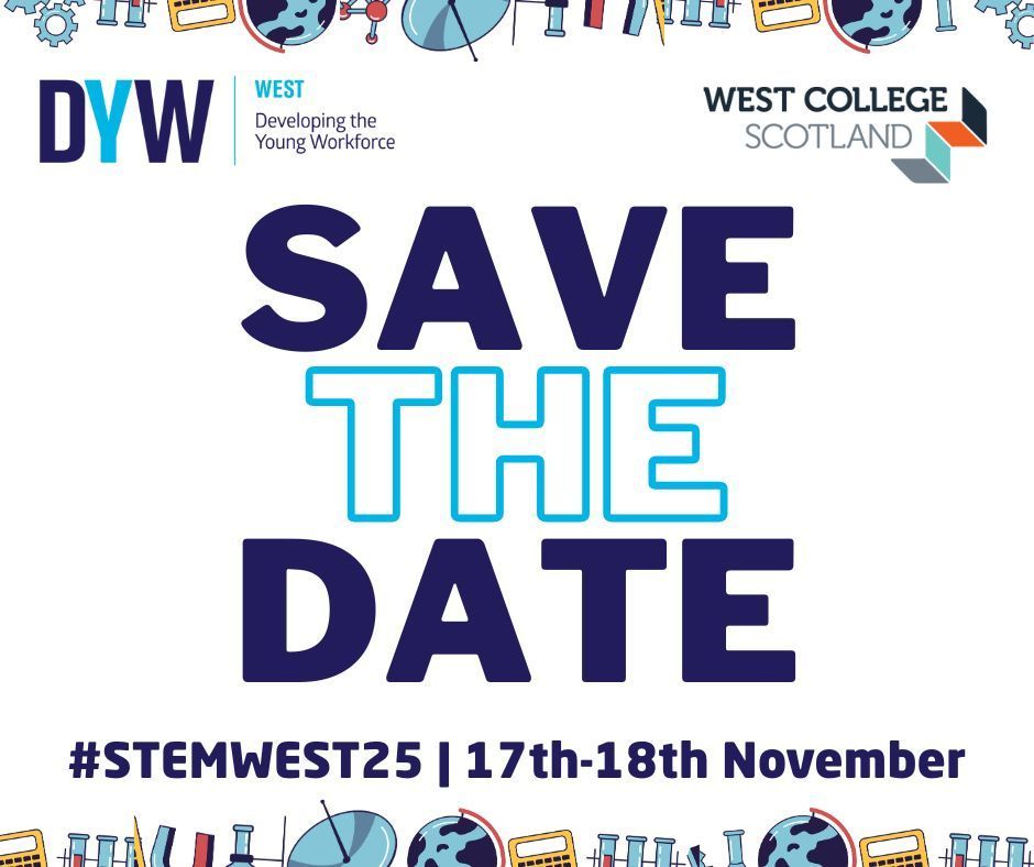 DYWWEST's tweet image. 📣 We have limited spaces left for employer at #STEMWest25!
S2–S4 pupils will explore STEM through hands-on activities. A brilliant chance for employers to inspire the next generation! 🤩
📅 17th–18th Nov at West College Scotland, Clydebank
Register ➡️ buff.ly/gI8x5px