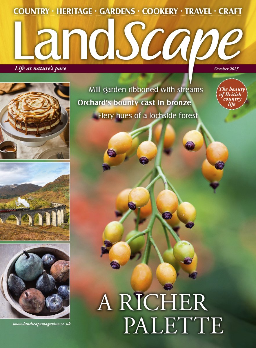 LandScape's October issue is on sale now, packed full of recipes and crafts. Meet a bronze artist who uses a centuries-old technique to preserve autumn produce, and visit the Scottish village of Kenmore, where fiery boughs meet waters deep. To subscribe: greatmagazines.co.uk/landscape-maga…