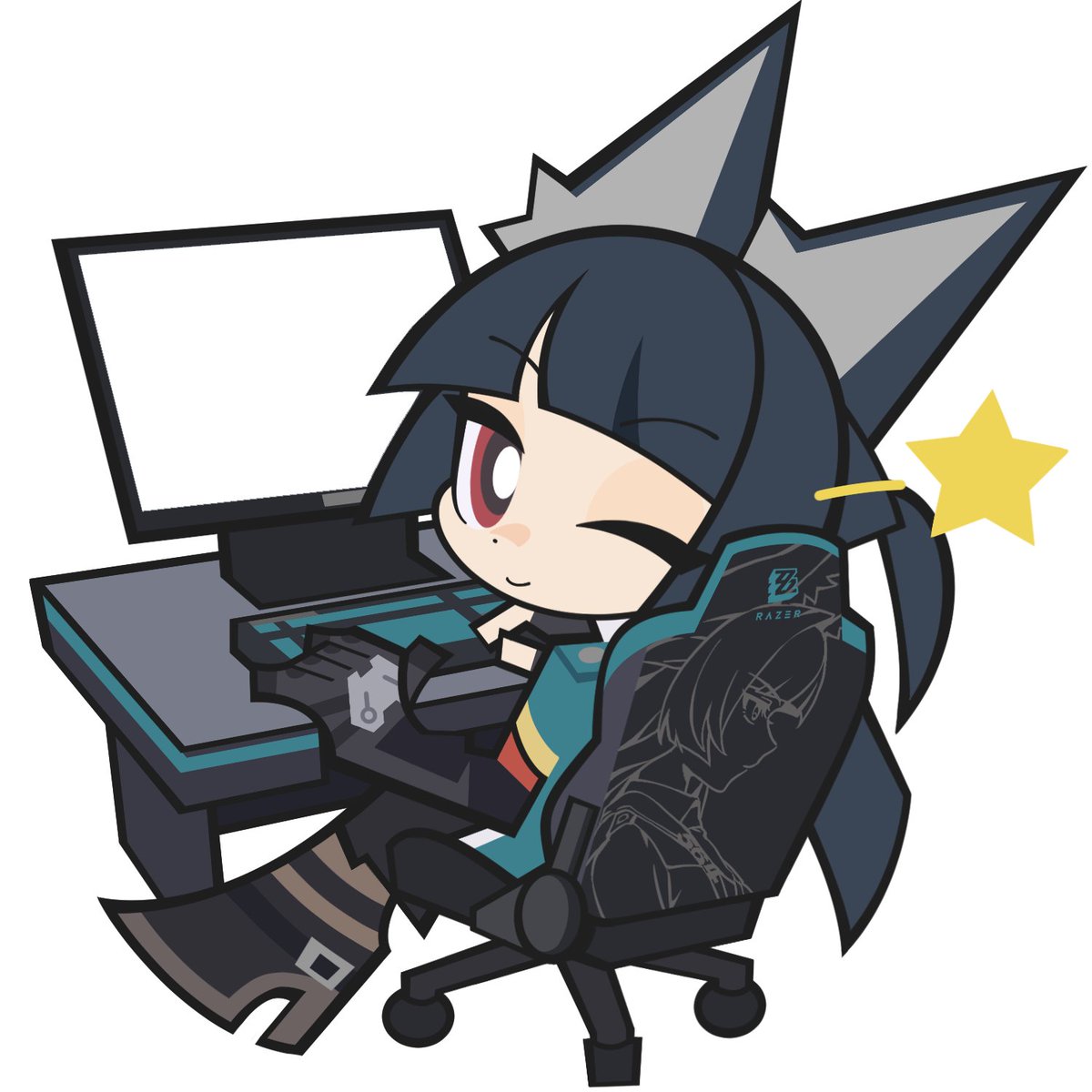 Razer's tweet image. Miyabi’s locked in. But what’s on her screen? 👀
Drop your edits below.