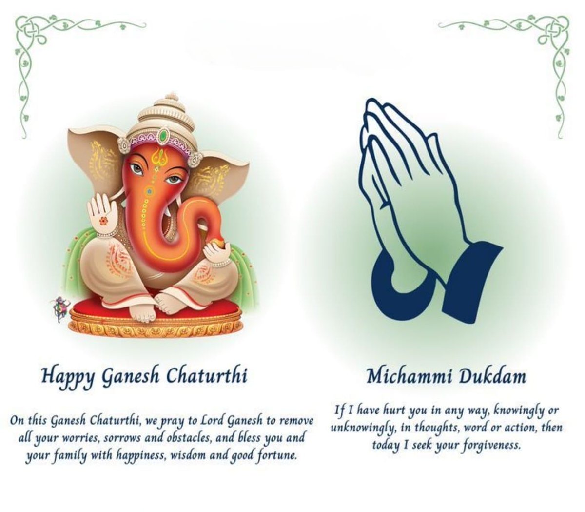 cadhirajostwal's tweet photo. 🌸Wishing everyone a blessed Ganesh Chaturthi &amp; Paryushan Parva 🌸.
May Lord Ganesha remove all obstacles and bless us with wisdom, prosperity, and peace.
#GaneshChaturthi2025 #ganpatibappamorya2025 #BlessingsOfGanpati #LordGaneshaBlessings https://t.co/7K8K3b9X95