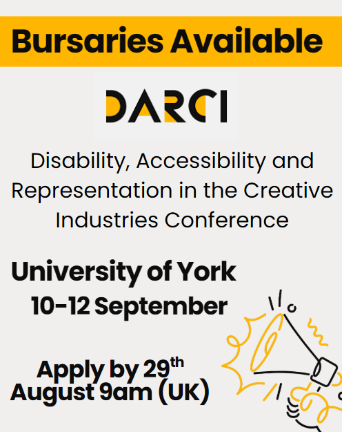 Mariana_J_Lopez's tweet photo. Bursaries available for D/deaf or disabled people who would like to attend the DARCI Conference but are facing financial difficulties. Please share within your networks. It would be a shame for the bursaries to go unused https://t.co/0YWEitEIKm https://t.co/ovIy7iM9Pd